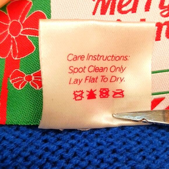 REALLY UGLY Crazy LLAMA Christmas Sweater Sz L/XL Blue Embroidered Falalallama - Picture 8 of 8